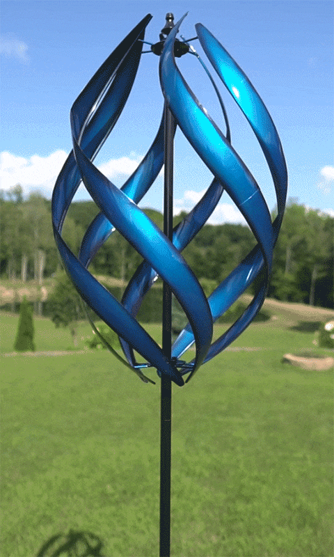 Kinetic Stratus Vertical Wind Spinner Blue 85.5"